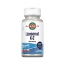 KAL Liposomal K2-vitamiini täydentää MK7 100 mikrog - korkea imeytyminen, liposomaalinen teknologia - Advanced Bone Support - Vegaani, Gluteeniton, Valmistettu ilman soijaa, 30 tarjoilua, 30 VegCaps