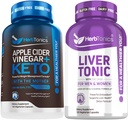 Herbtonics Apple Cider Vinegar Capsules Plus Keto BHB | Fat Burner & Weight Loss Supplement för kvinnor och män - Liver Cleanse Detox & Repair Formel med Milk Thistle Artichoke och 24 Herbs Liver Health
