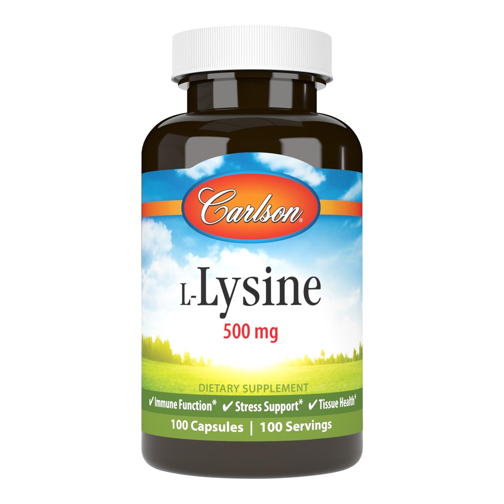 Carlson Labs L-Lysine, 500 mg, 100 kapselia