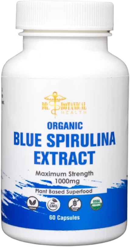Blå Spirulina kapslar - Organisk - 1000 mg - 60 kapslar