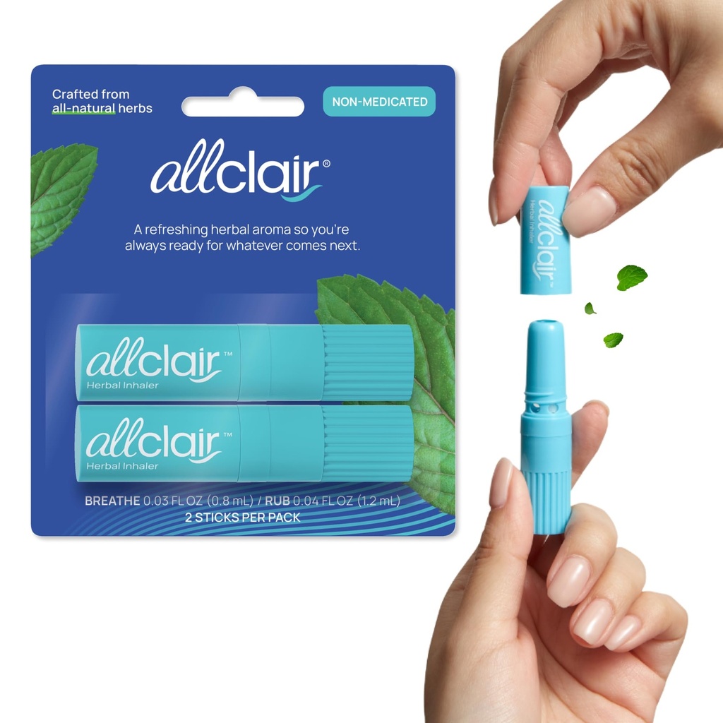 Nausea Relief Inhaler - Ta kontroll över Motion Sickness, Morning Sickness, Medication, Stress - Snabb, Naturlig, Drug-Free, Non-Drowsy & Portable Travel Essential - Pack av 2 Inhalers