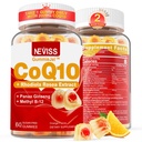 Sugar Free CoQ10-200mg 400mg Fylld Gummies - 2 månaders leverans - w / Vitamin B12 1000mcg, Rhodiola Rosea & Panax Ginseng, B6, Coenzyme Q10 Supplement för Hear-t, Energy, Antioxidant, Ultra Absorption