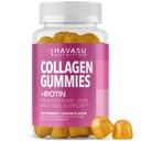 Collagen Gummies for Women and Men with 2500mcg Biotin, Sinkki, C-vitamiini & E - Hydrolyzed Collagen Gumies for Hair, iho & kynsien tuki - Biotiini ja kollageeni Gummies - Sitruunamaku - 30 Tarjoilu