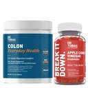 Tobias Apple Siideri Viinietikka Gummies & Colon Everyday Health - Päivittäinen digestiivinen, detox ja Cleanse tuki ACV Gummies & Psyllilium Husk Powder