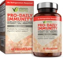Vitamiini Bounty Pro-Daily Probiootti - 10 miljardia PMY Blend, Sinkki & C-vitamiinia digestiiviseen terveyteen, Immuunituki Prebioitcs ja probiootit naisille ja miehille - 60 kapselia
