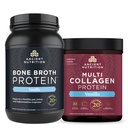 Ancient Nutrition Bone Broth Protein Powder, Vanilla, 40 portioner + Multi Collagen Protein Powder, Vanilla, 60 portioner