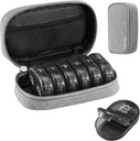 Serfeymi Weekly Travel Pill Organizer 2 gånger per dag AM PM Uppgraderad Black Pill Box 7 Dag med Portable Zipper Canvas Pill Case, Medicine Organizer för piller, vitaminer, kosttillskott, fiskoljor - Grå 01