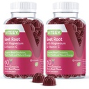 Viteey Beet Root Gummies med Magnesium & Vitamin C - Beetroot Supplement för hjärthälsa, blodtrycksstöd - Vegan, Glutenfri - 120 greve