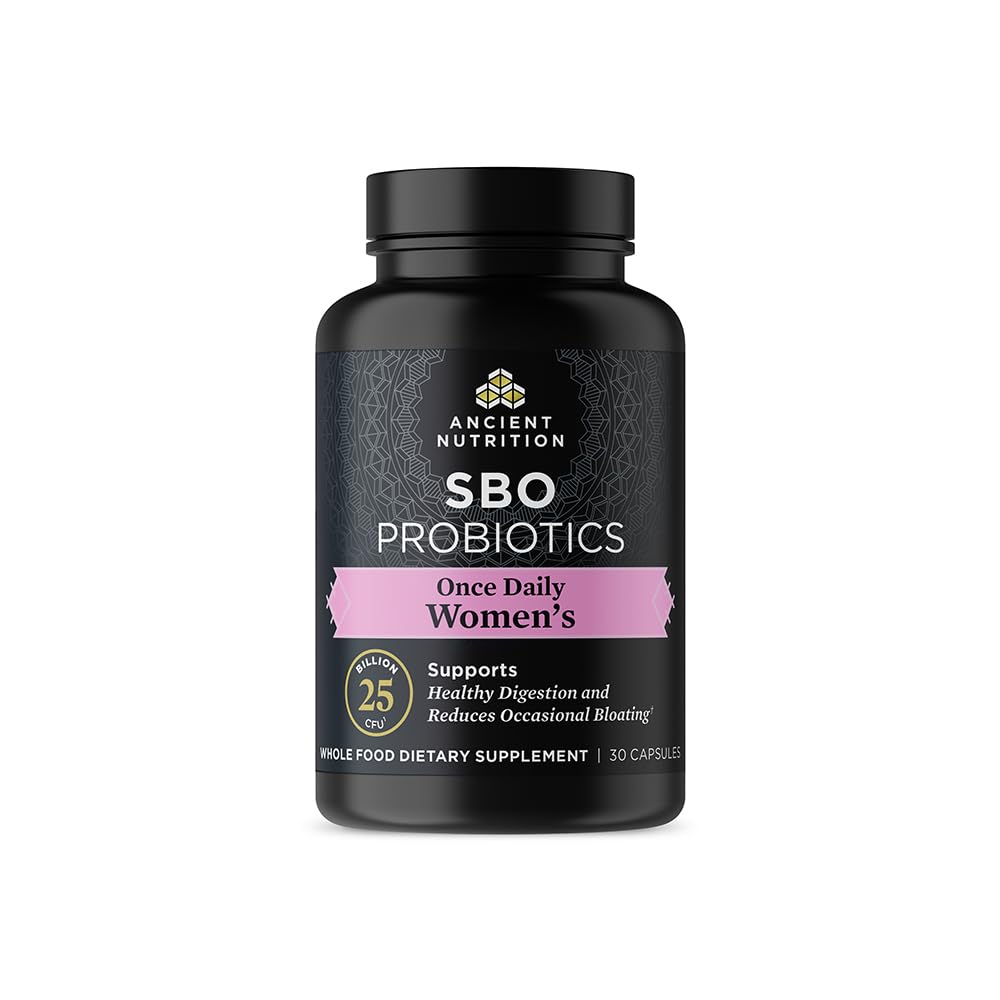Ancient Nutrition Probiootit naisille, kerran päivässä naisten probiootit 30ct, Ruoansulatustuki ja vähentää ajoittain turvotusta, valmistettu Chaste Tree Berry ja Amla Berry, 25 miljardia PMY *