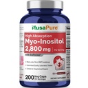 NusaPure Myo-Inositoli 2800 mg, 200 kapselia, ekstravahvuuslisä, ei-GMO