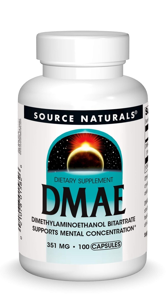 Lähde Naturals DMAE, dimetyyliaminoetanolibitartraatti - tukee henkistä pitoisuutta*, 351mg - 100 kapselia
