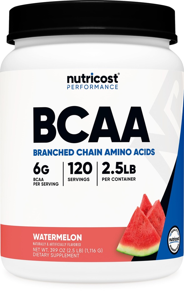Nutricost BCAA Powder 2:1:1 (Watermelon, 120 tarjoilua) - Gluteeniton, ei-GMO, kasvissyöjä