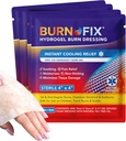 BurnFix® - 4 Pack-Burn Gel pukeutuminen 4 x 4" Burn Care Cream ensiapuhoito. Välittömän kivunlievityksen Hydrogel Burn pukeutuminen 1st, 2nd Degree Burns, Razor & Sunburns koti, työ, palo, EMS