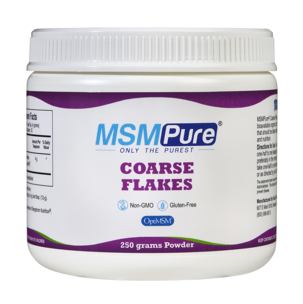 KALA TERVEYS MSMPure Coarse MSM Powder Flakes ... US-Made MSM for Joint Health, ihon ulkonäkö, ja hiusten ja kynsien tuki ...8 oz, Organic Rikki