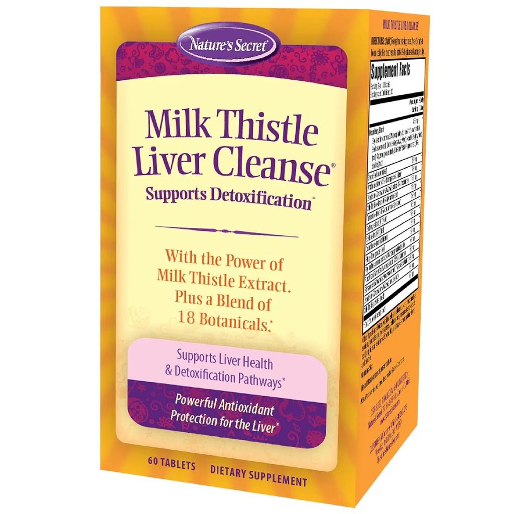 Nature's Secret Milk Thistle Liver Cleanse - 60 tablettia - Tukee tervettä maksan toiminta & detoxification - 18 Kasvitieteellinen sekoitus Turmeric, Voikukka, Beet, & Artisoke - Luonnollinen voimakas antioksidantti