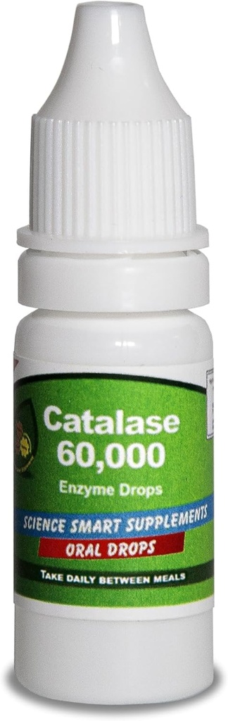 Catalase 60.000 - Science Smart - Unique - Högsta Potency Full Absorption Enzyme Supplement. 31 doser för 1 månads användning. (10mL).