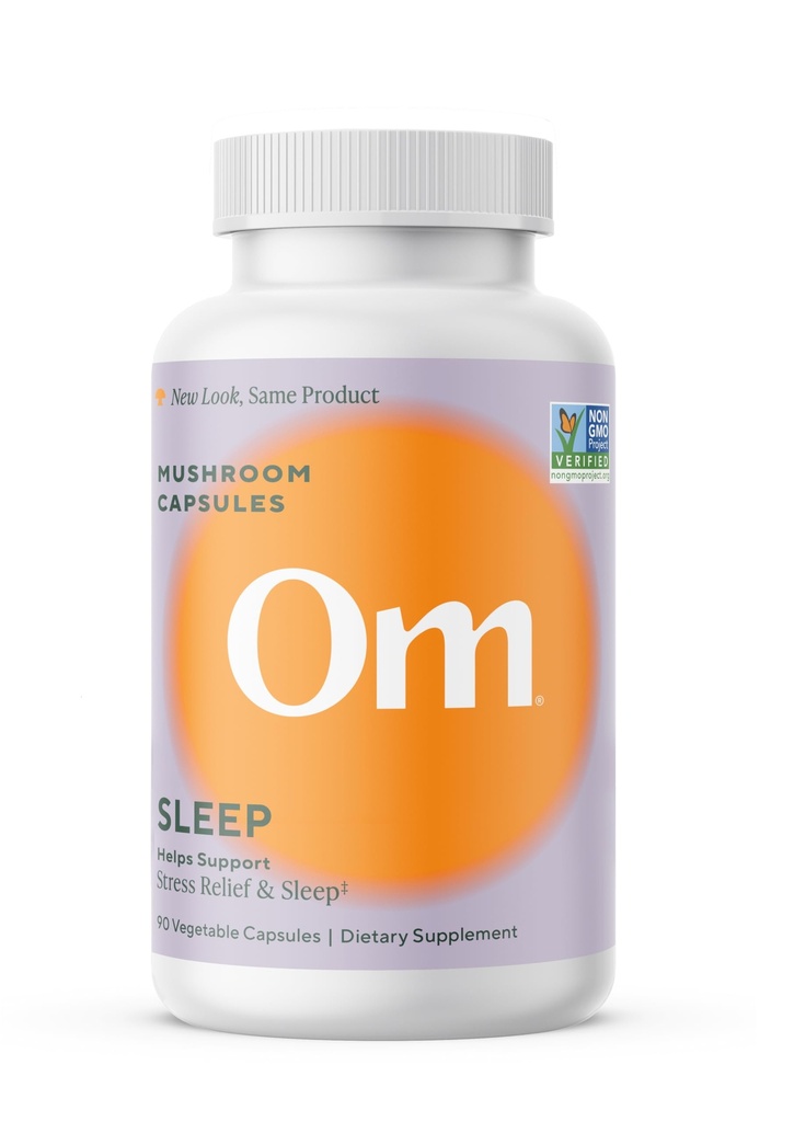 OM Sieni Superfood Sleep Sieni Kapselit Superfood täydentää, 90 Count, 30 päivää, Reishi, GABA, L-Theanine, Melatoniini lepo & uni laatu Superfood täydentää