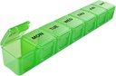 Sukuos Extra Large 7 Day Pill Organizer Easy to Open, Weekly Pill Box Daily Medicine Case med Clear Lid, Silkscreen Printed Vitamin Holder för fiskoljor eller kosttillskott (gröna)