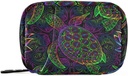 Pill Box Boho Sea Turtle med Lotuses och Mandala 7 Day Pill Case Travel Pill Organizer Bag med Zipper Portable Weekly Vitamin Medicine Supplement Holder Pouch Bag