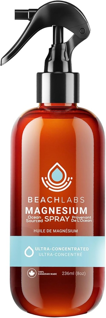Magnesium Spray - Ocean-Sourced Magnesium för dagligt välbefinnande | 100% naturligt med 40+ Spår Mineraler | 8 fl oz