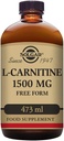 Solgar L-Carnitine 1500 mg Liquid, 16 oz. - Natural Lemon Flavor - Heart Health - Tukee energiaa, aineenvaihduntaa, Liikunnan Endurance & Recovery - Ei-GMO, Vegan, Gluteenittomat & Dairy Free - Noin 31 tarjoilut