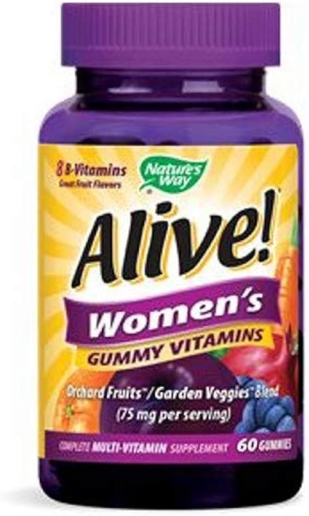 Naturens väg levande! Kvinnors Gummy Multivitamin, 16 Vitaminer & Mineraler, Energi Metabolism *, Hair Skin & Nails *, Vegetarian, Mixed Berry Flavored, 60 Gummies (Packaging May Vary)
