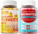 Sugar Free Turmeric Curcumin täytetyt Gummies + Sokerittomat Probiootit Gummies