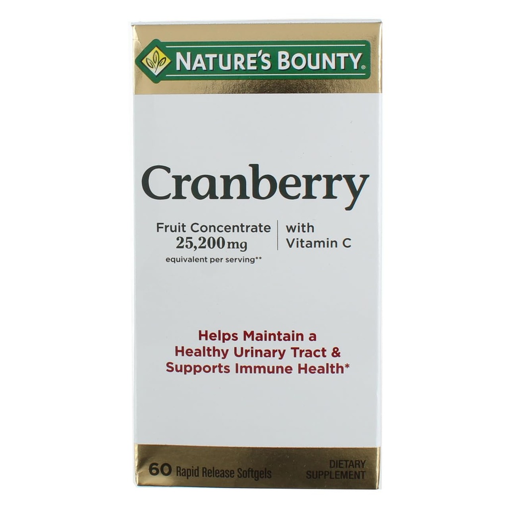 Naturens Bounty Cranberry Dietary Supplement 60 Soft Gels (Pack of 2)