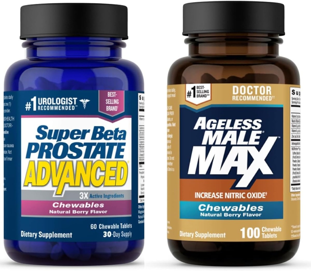Super Beta Prostate Advanced ja iätön Max Typpioksidi Booster Purut lisäravinteet