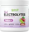 Relax+ Cherry Limeade Calming Electrolyte Supplement: Hydraation & Mood tuki rentoutumista, stressin lievittäminen, lisämunuaisen ja kortisolin tuki - Glysiini, L-Theanine, Lemon Balm - USA Made