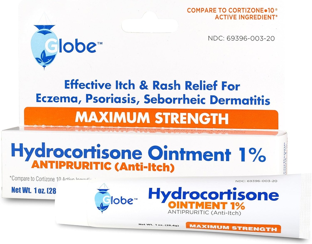 Globe Hydrokortisoni Maximum Strength Läpinäkyvä Voide 1%,1 oz ...