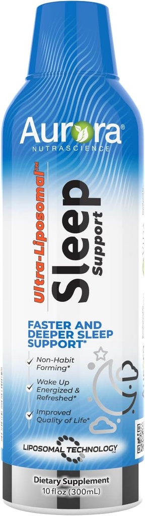 Vida Lifescience Aurora Nutrascience Ultra-liposomaalinen uniapu, sisältää melatoniini, L-Theanine, Ashwagandha ja Calming Kamomilla, Kamomilla, 30 Tarjoilua, 10 fl oz