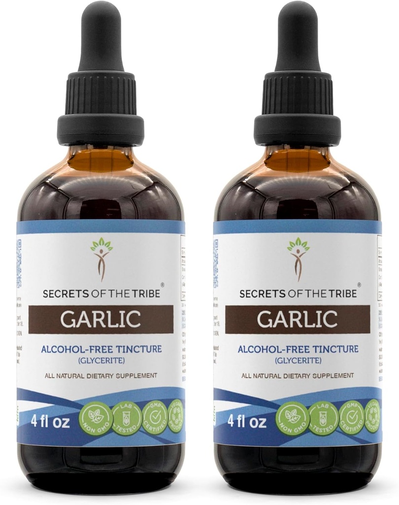 Valkosipuli Tincture alkoholiton nesteuute, valkosipuli kuivattu sipuli (2x4 FL OZ)