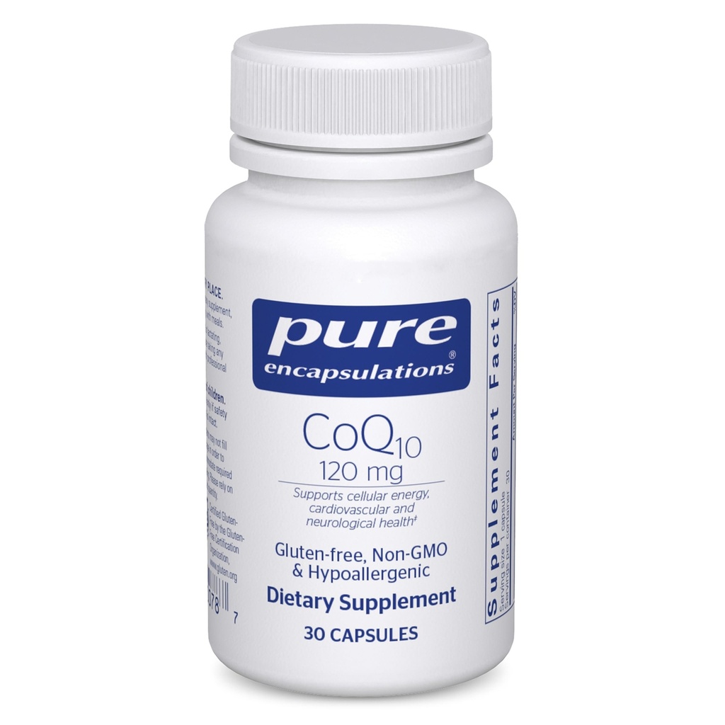 Puhdasta Kapseleita CoQ10 120 mg - Coenzyme Q10 täydentää sydämen terveyttä, energiaa, antioksidantteja, aivojen ja muistin terveys - soluterveyden, kognition ja kardiovaskulaarinen tuki* - 30 kapselia