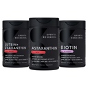 Sports Research Biotin (B7) 10 000 mcg + Lutein + Zeaksantiini (20 mg) + Astaksantiini Supplement Algae (6 mg) - Kaikki Vegan ... 120 Softgels Jokainen ...