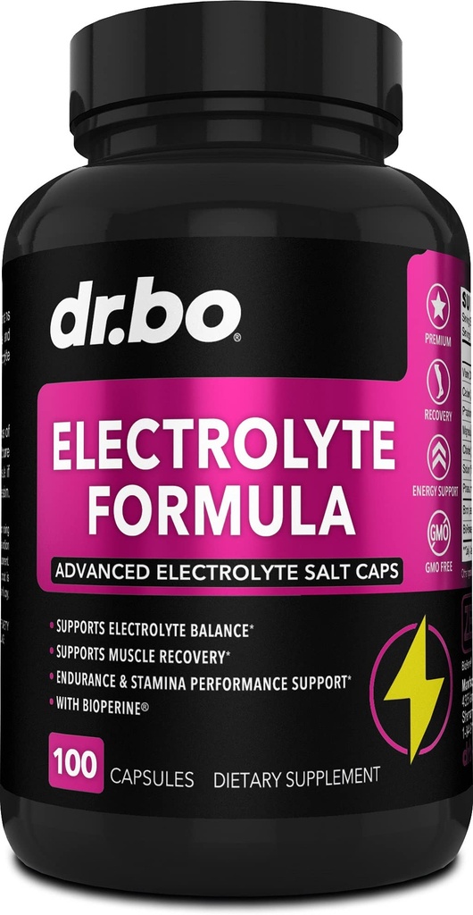 Elektrolyytti pillerit täydentää suolatabletit - Elektrolyytit kapselit kalium, magnesium, natrium, kloridi, kalsiumkorvaus Keto, Kramps ja nesteytys suolat lisäravinteet - 100 Hydraation Caps