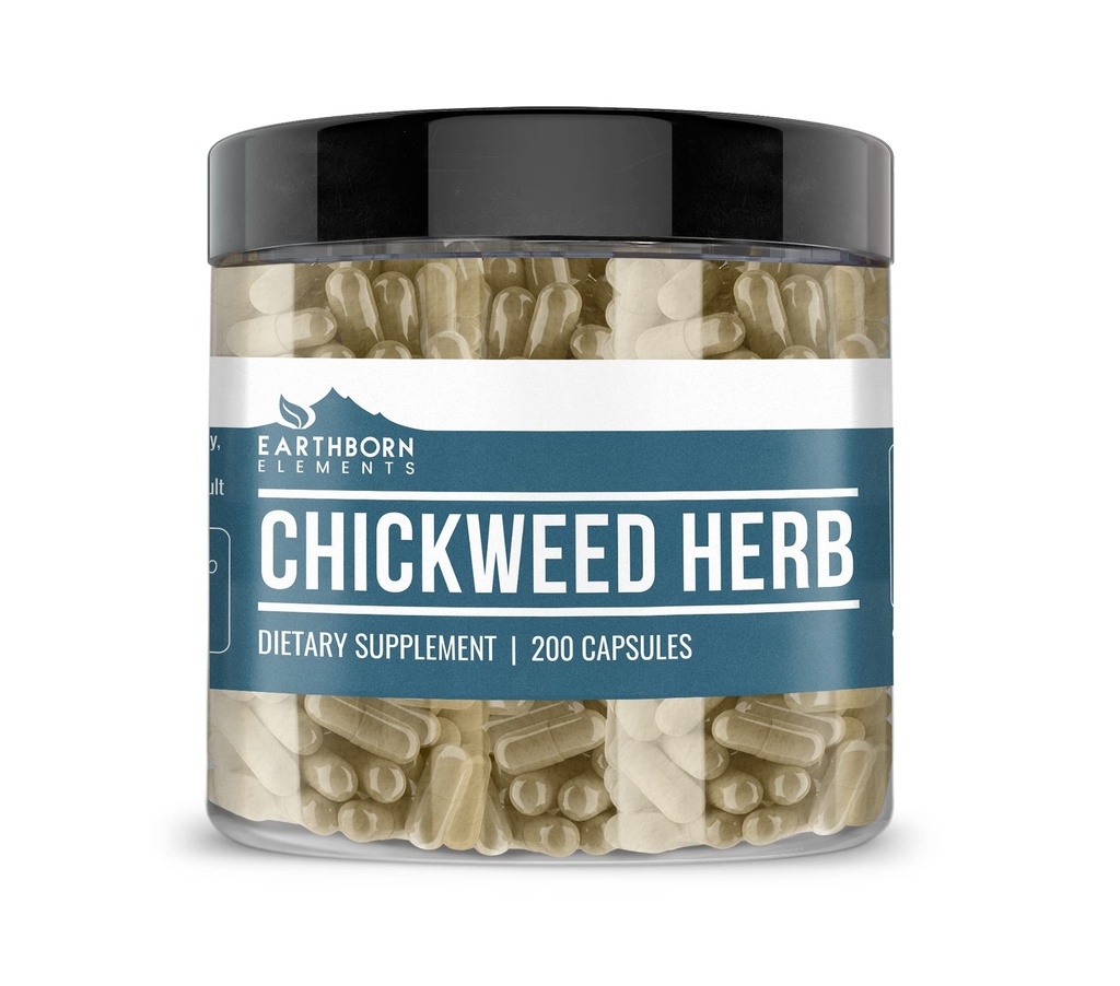 Maassa syntyneet elementit Chickweed Herb (200 kapselia) Puhdasta, ei täyteaineita tai lisäaineita