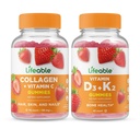 Elinkelpoinen kollageeni & C-vitamiini + D3-vitamiini + K2-vitamiini, Gummies Bundle - suuri kastike, vitamiinilisä, gluteeniton, GMO-vapaa, purukumi