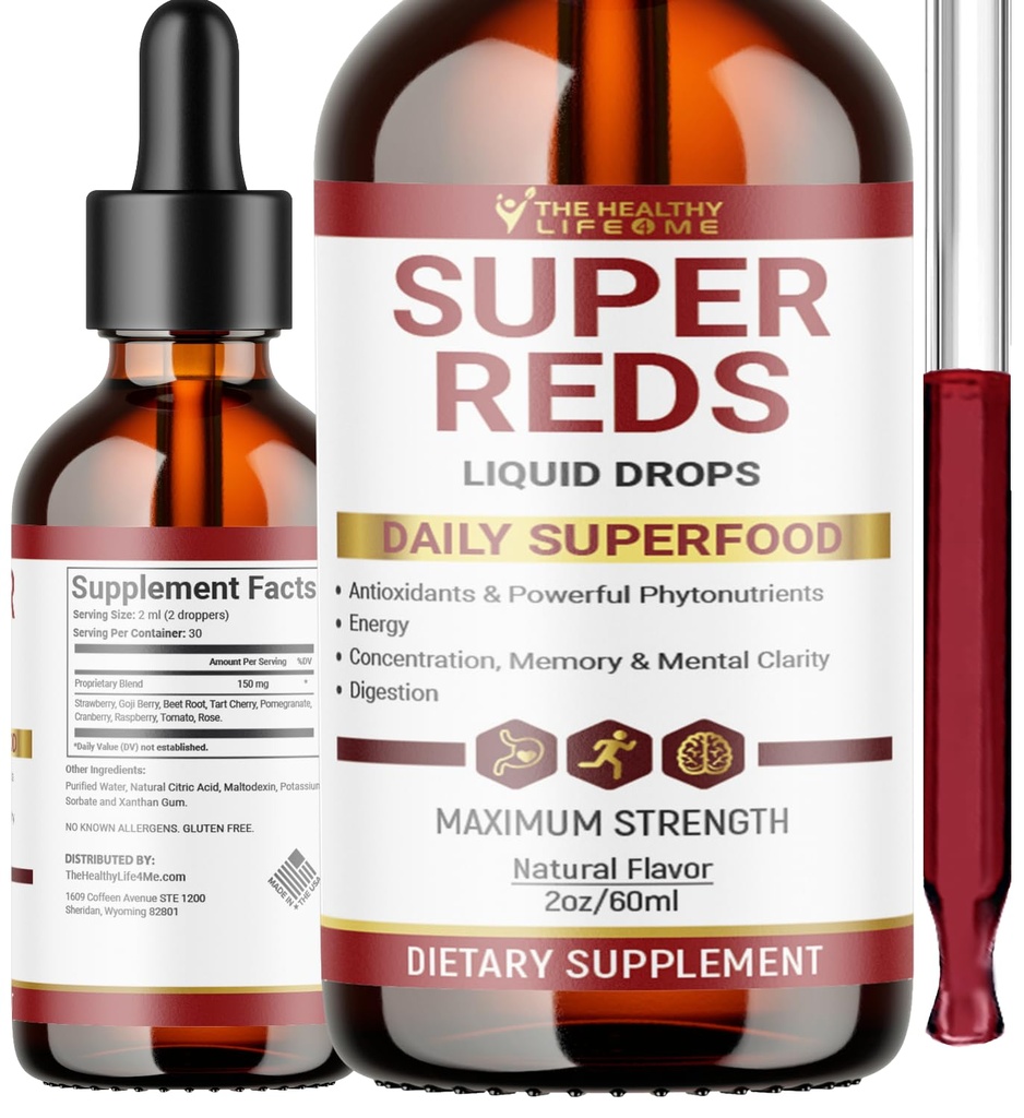 Liquid Super Reds Phytonutrient Superfood Drops ... Phytonutrient Blend sisältää polyfenolit... Antioksidantteja & enemmän...