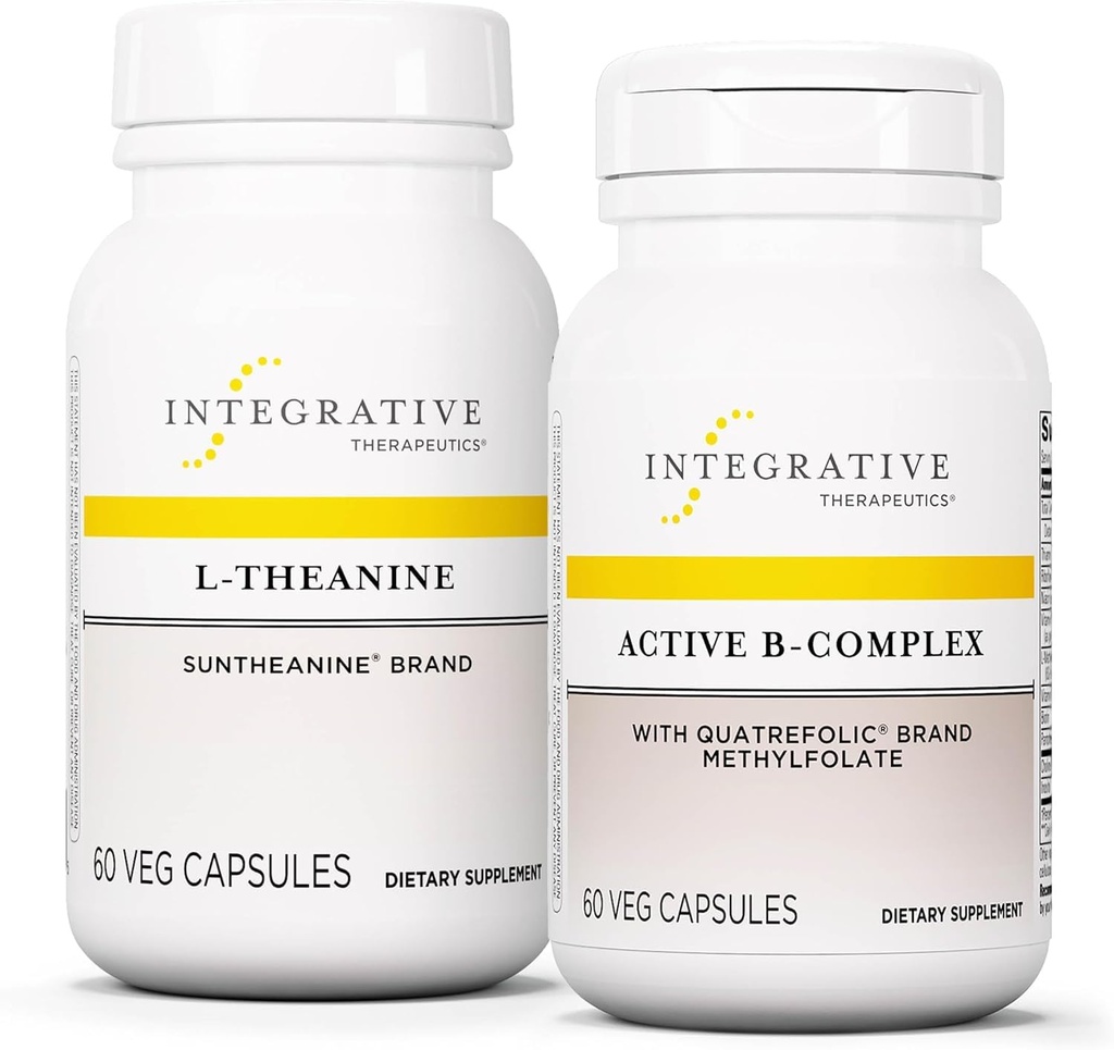 Integrativ terapeutik Bundle med aktiv B-komplex, 60 kapslar och L-Theanin, 60 kapslar - Aktiv B-komplex för att stödja energimetabolism med 8 B-vitaminer * - L-Theanin för att stödja en avkopplad stat