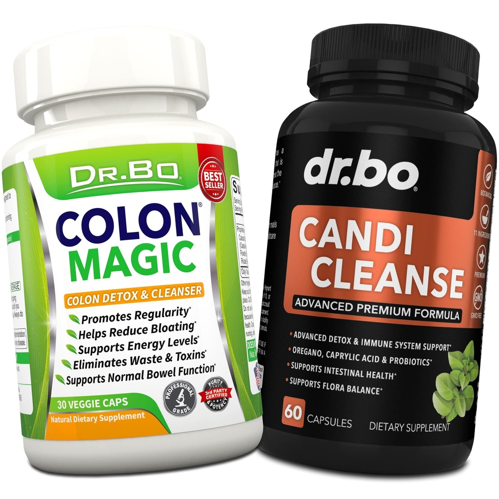 Colon Cleanse Candi Detox Formula - Natural Bowel Cleanser pillereitä suoliston turvotusta ja antikasvua puhdistus naisille ja miehet - Päivittäinen Ummetus Relief täydentää Gut Vatsa Balance Control