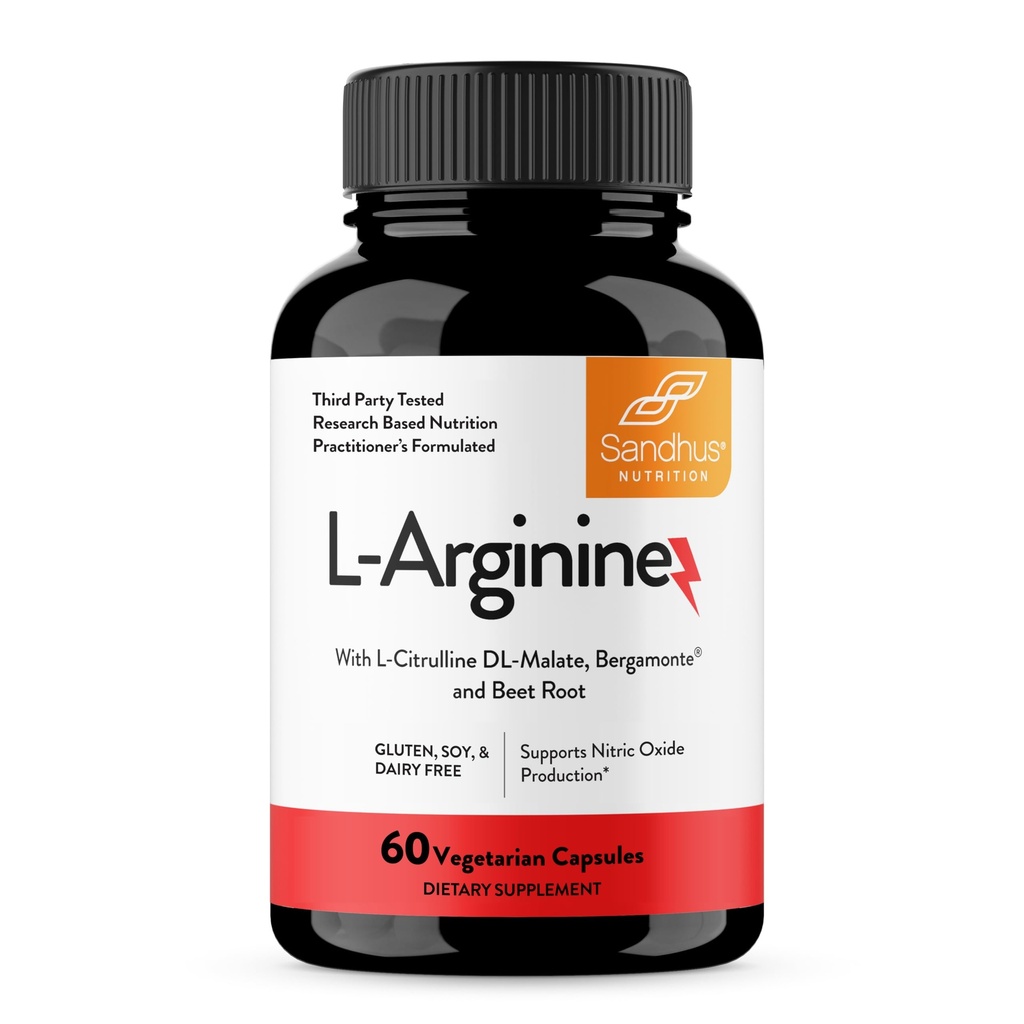 Sandhu's L-arginin med kväveoxidprekursor | 30 dagar Supply | Workout Supplement | för Män & Kvinnor