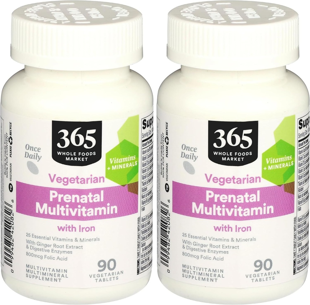 365 Whole Foods Market, Multi Prenatal One Daily, 90 tablettia (Pack of 2)
