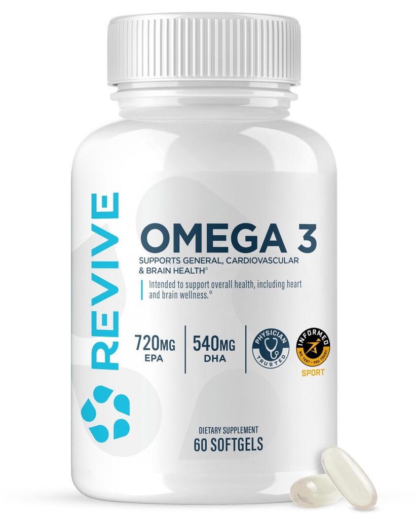 Revive MD Omega 3 Fish Oil Supplements for Men & Women 