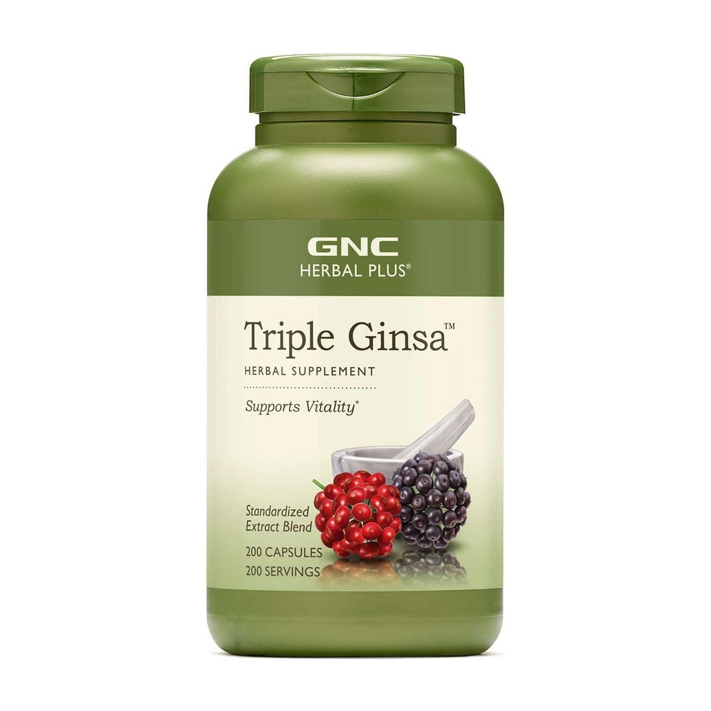 GNC Herbal Plus Triple Ginsa täydentää, tukee elinvoimaa, 200 tarjoilua