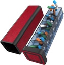 Pill Organizer 1 gång om dagen, Pill Box 7 Day, Weekly Travel Pill Case, Daily Large Medication Holder Container, Once Daily Pillbox Dispenser for Vitamin, Medicine, Pills, Supplement (Red)