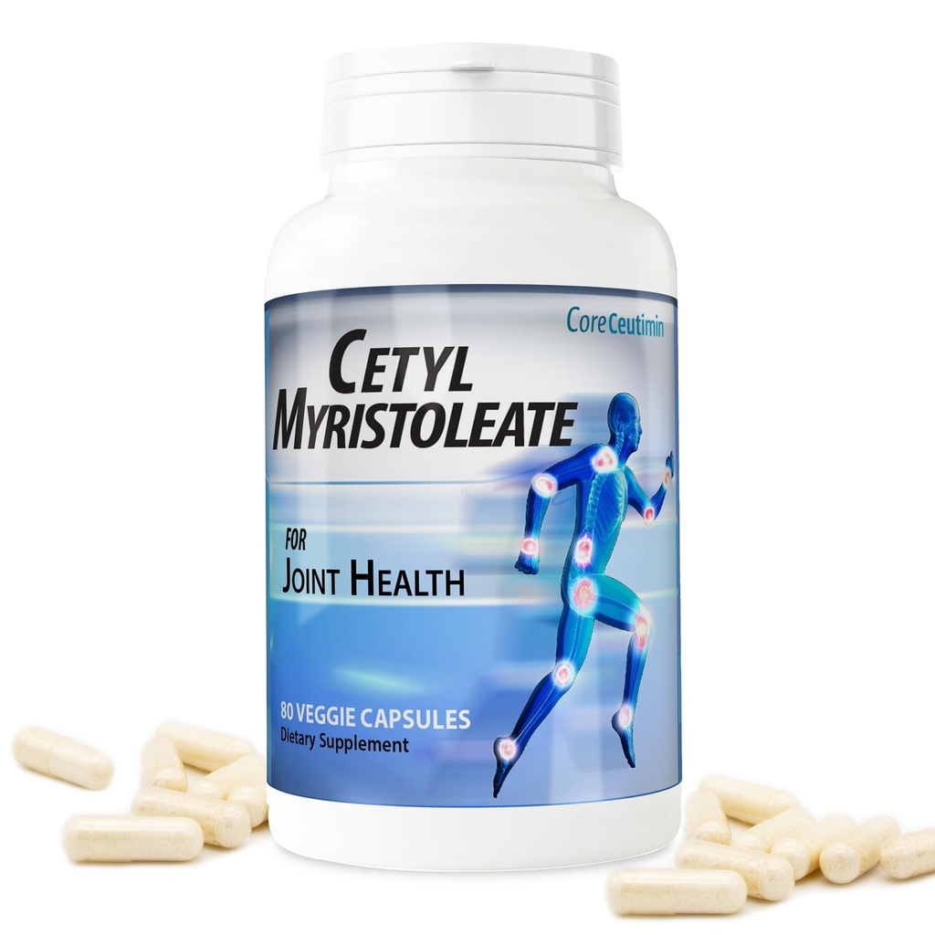 Cetyl Myristoleate - Omega 5 Fatty Acid - Ultra Support för lättnad från gemensamt obehag och styvhet - Inkluderar också Glukosamin, MSM & Hyaluronic Acid - 80 kapslar