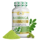 Luomu Veda Moringa Leaf Capsules 1000mg, 120 Count - Pure Raw Moringa Oleifera Powder Koko lehdet Vihreä Super Food Super Supplement - Boosts energia, terveys, hyvinvointi ja antioksidantit Rich