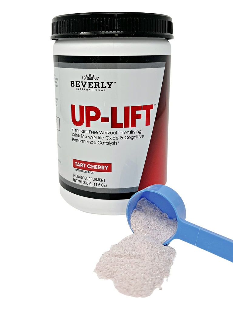 Beverly International Up-Lift Stimulant Free 330 grammaa. Harjoitus Energy Drink Mix w/Nitric oksidin ja kognitiivisen suorituskyvyn katalyyttejä. Beta Alanine, L-sitrulliini, L-tyrosiini.