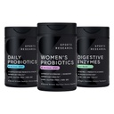 Sports Research All Vegan: Daily Probiotics with Prebiotics (60 miljardia PMY), Dgestive Enzymes with Probiotics & Ginger (Plant Based) & Women's Probiotics with Prebiotics (65 miljardia PMY)